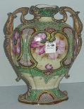 Nippon Moriage Double Handled Vase