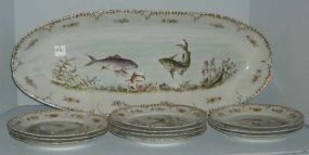 11pc Austrian Hand Painted Fish Set