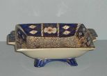 Square 4 footed blue & gold Arthur Wood England dish