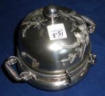 Silverplate 3 Piece Brite Cut Butter Dish
