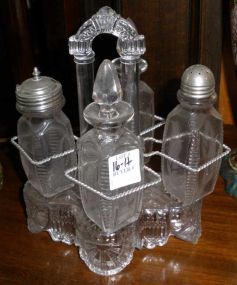 Pressed Glass Castor Set