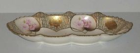 Gold trim hand painted Austria oval dish