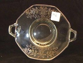 Double Handled Plate w/Sterling Flowers