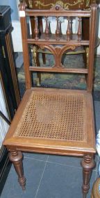 Pair of Victorian Spindle Back Chairs with Cane Seats