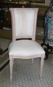 French upholstered side chair w/carving