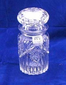 Cut glass jar with lid