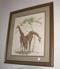 Signed Picture of Giraffes