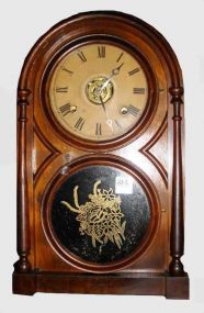 Walnut Double Decker Dome Mantle Clock