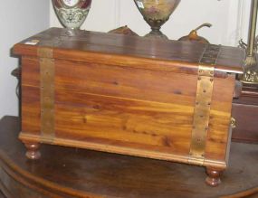 Child or Doll Solid Cedar Blanket Chest with Copper Bandings