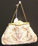 Early Victorian Tiny Beaded Draw String Purse