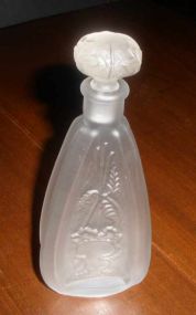 Tall Clear Frosted Perfume Bottle