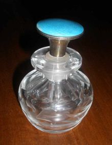 Clear Etched Perfume Bottle
