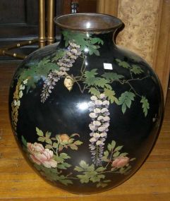Large Champleve enamel Floor Vase


