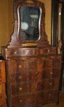 Mahogany Step Back Dresser with 7 Drawers