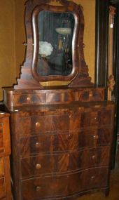 Mahogany Step Back Dresser with 7 Drawers