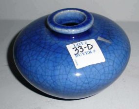 Squatty Blue Vase
