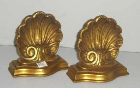 Pair of gold shell bookends