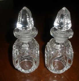 Pair of Clear Perfume Bottles