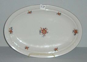 Oval Platter with Flowers