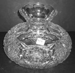 Round Cut Glass Vase w/Flared Top