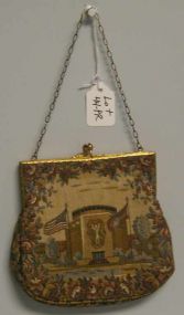 Tapestry Handbag w/American Flag Motif