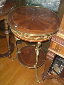 Pair of French Round Stands with Gilded Brass Bases & Ormolu