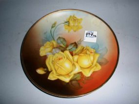 Pair of Bavaria Plate with Yellow Flowers with Prince Regent Mark