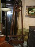 Large Adjustable Mahogany Finish Ornate Pierced Carved Easel