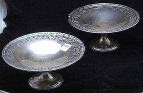 Pair Sterling Silver Compote
