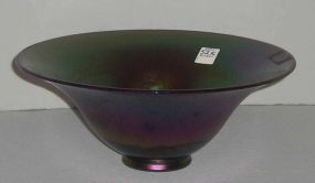 Art glass center bowl purple carnival colored