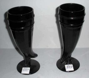 Pair Black Vases