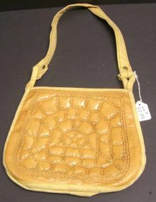 Tan leather hand sewn purse w/strap