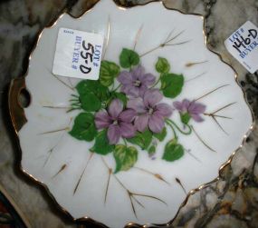 Hand Painted Dish w/Violets