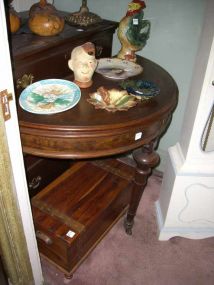 Sofa table with faux tortoise shell finish