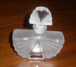 Frosted fan shaped perfume bottle