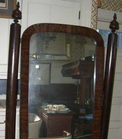 Mahogany frame large federal chevel dressing mirror