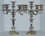 Silver plated 5 branch candelabra