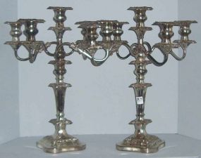 Silver plated 5 branch candelabra