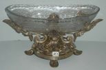 Silver Plate Frame Centerpiece w/Glass Bowl