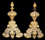 Pair of Bronze Chenets