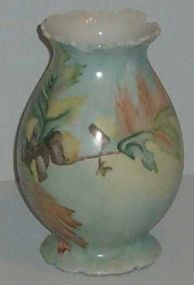 Small hand painted vase with nuts & flowers