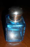 Blue Perfume Bottle with Silver Top