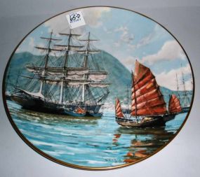 Signed Stobart Royal Doulton Plate of Sailing Boats