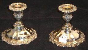 Pair Silver Plated Candlestick Holders