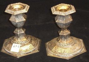 Pair Durby Silver Plated Candlestick Holders