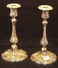Pair Silver Plated Candlestick Holders