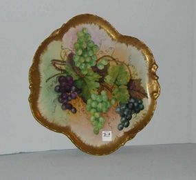 Large hand painted grapes Limoges tray