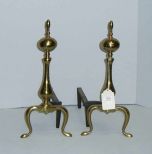 Pair Brass Andirons