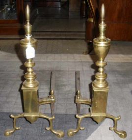 Pair of Tall Andirons w/Urn Body Finial