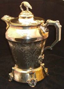 Victorian Silver Plated Ice Water Kettle